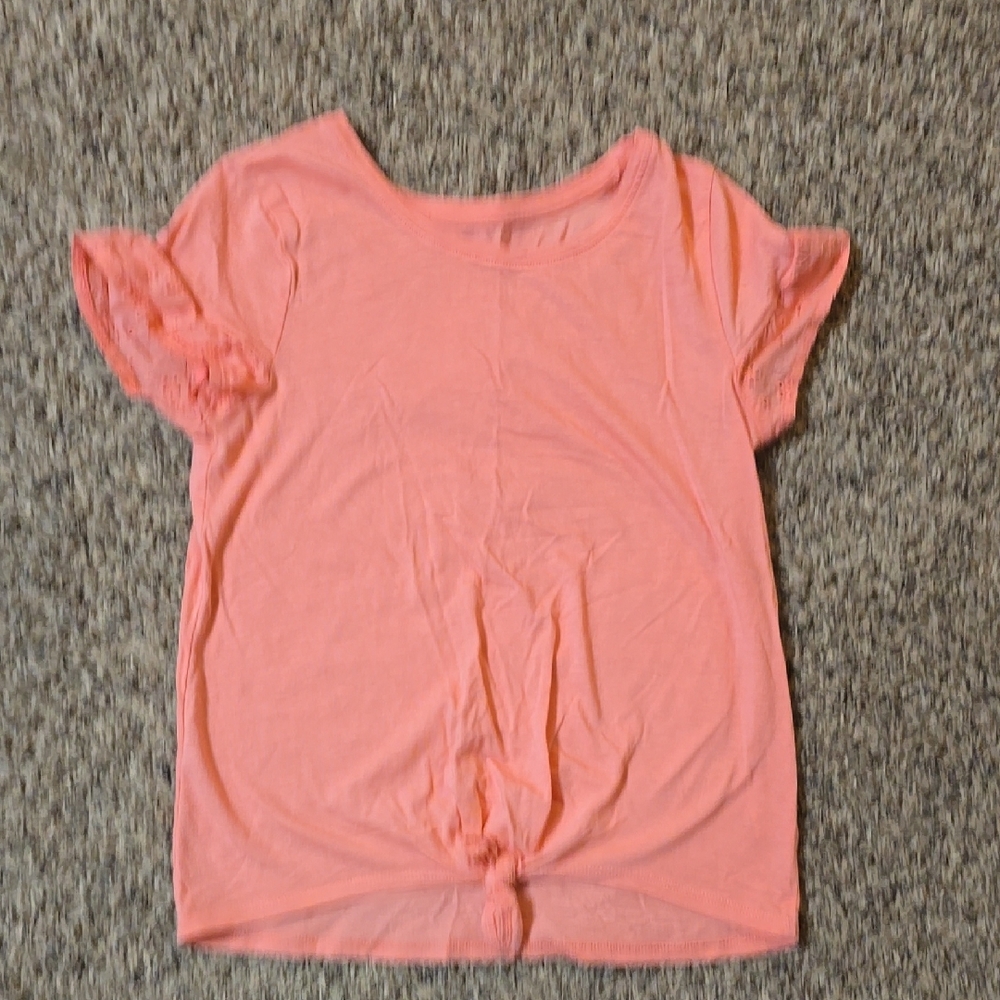 SO Girls Coral Front Knot T-Shirt - Medium (8)